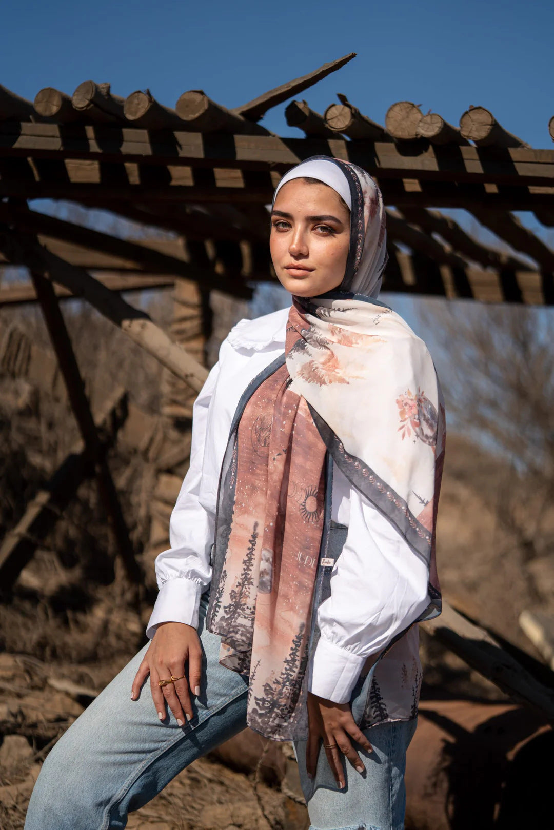 Satin Printed Head Wrap Scarf Elegant Shawl