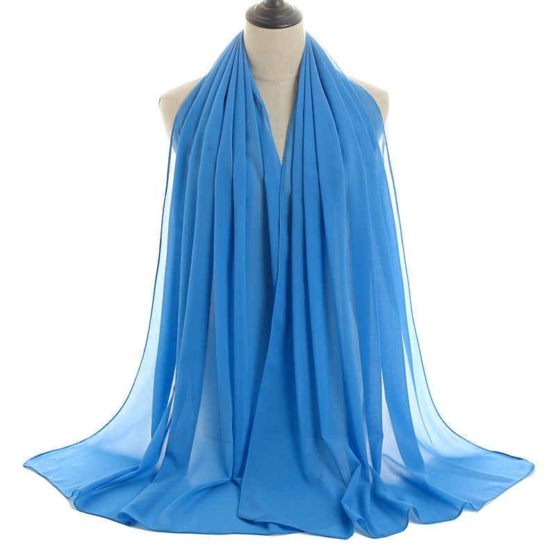 Pearl Chiffon Monochrome Women Scarf
