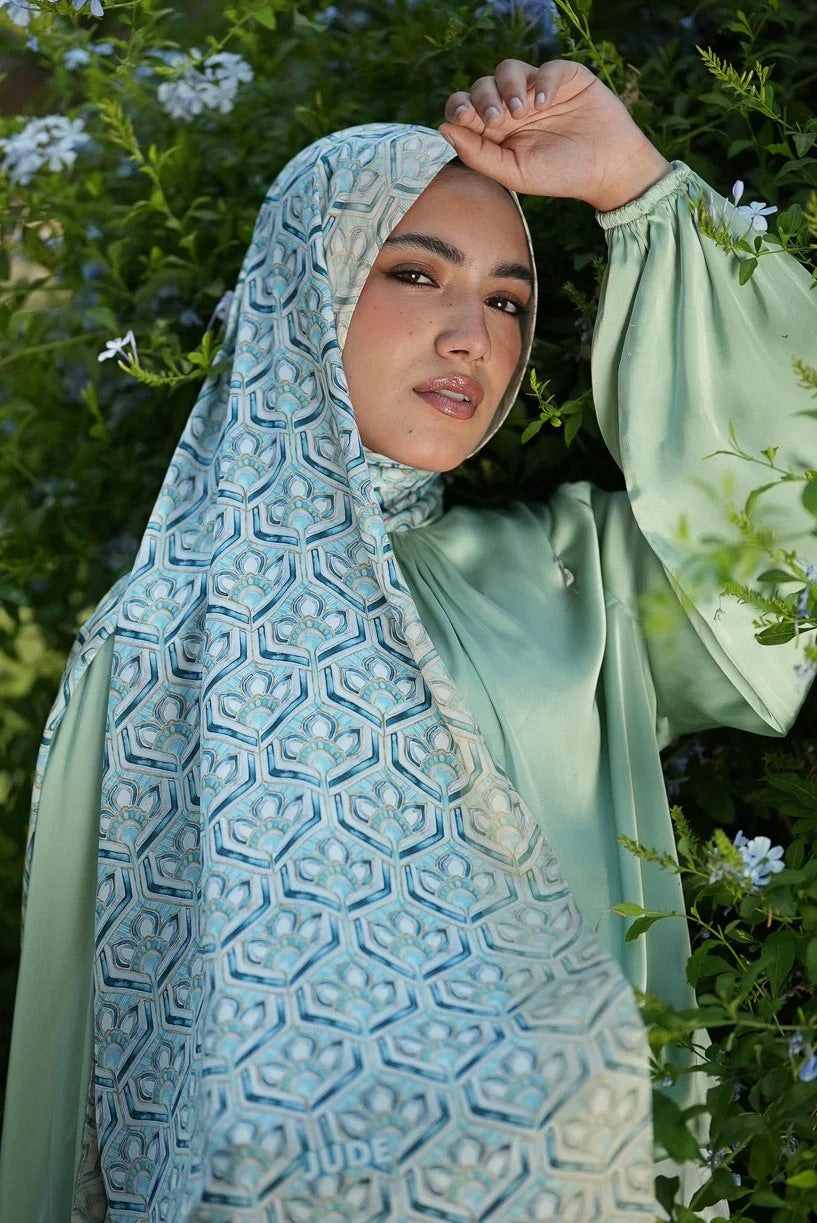 Satin Printed Head Wrap Scarf Elegant Shawl