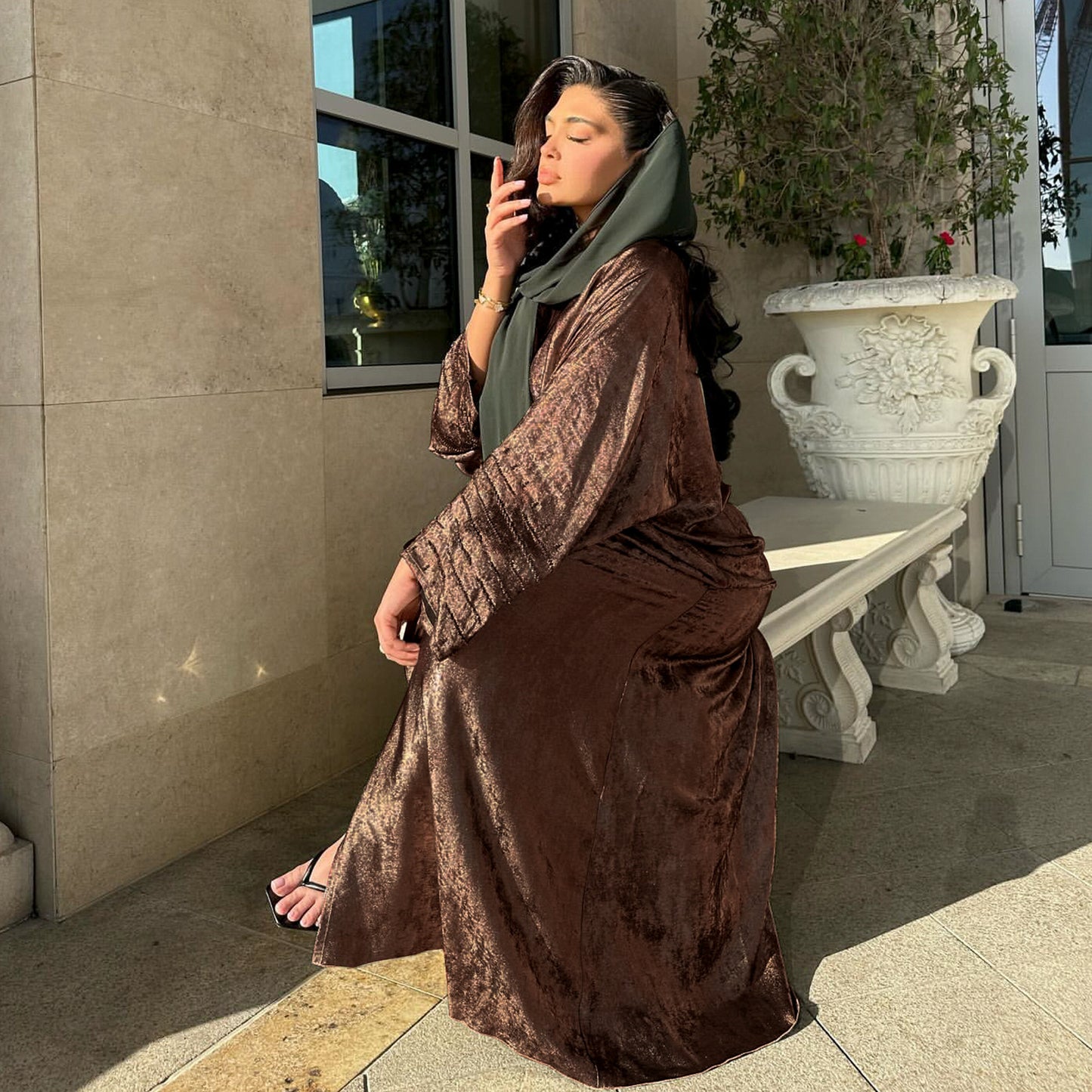 Stitching Elegant Turkish Robe Dress Dubai
