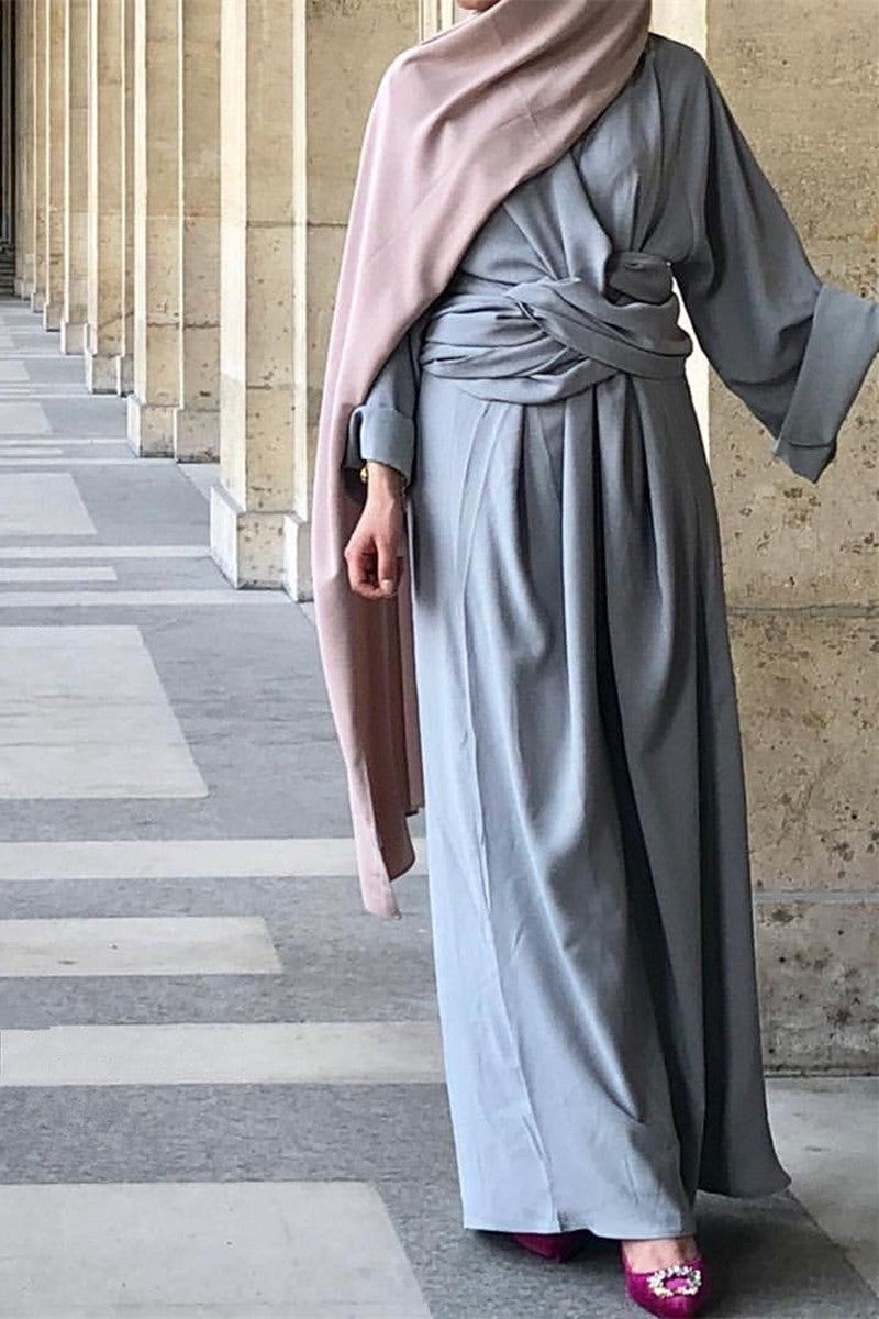 Two-Piece Tie Robe Set in Dubai Modest Wear