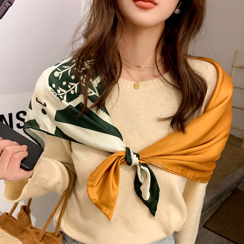 Large Square Retro Gauze Scarf For Women