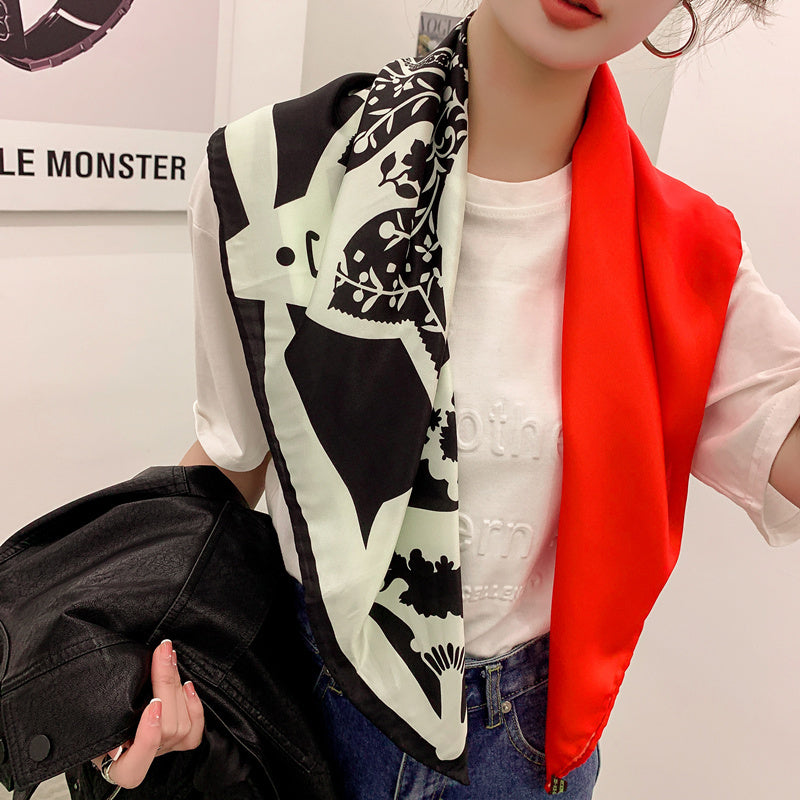 Large Square Retro Gauze Scarf For Women