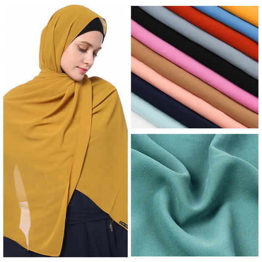 Pearl Chiffon Monochrome Women Scarf
