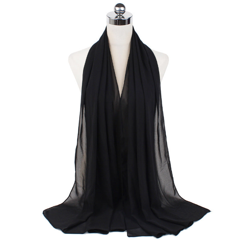 Pearl Chiffon Monochrome Women Scarf