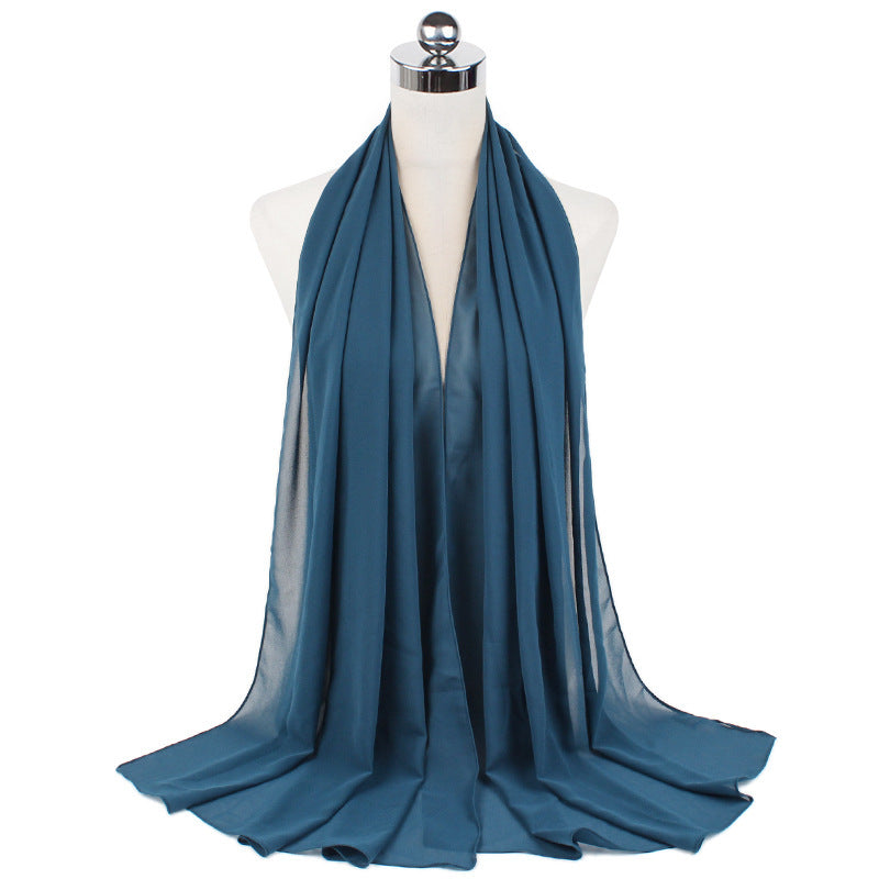 Pearl Chiffon Monochrome Women Scarf
