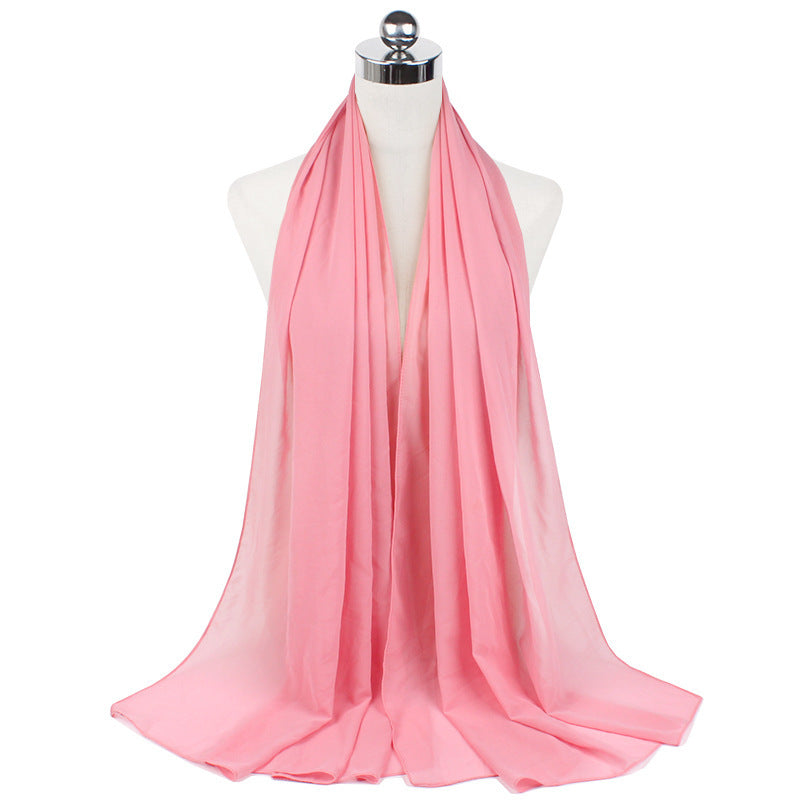 Pearl Chiffon Monochrome Women Scarf