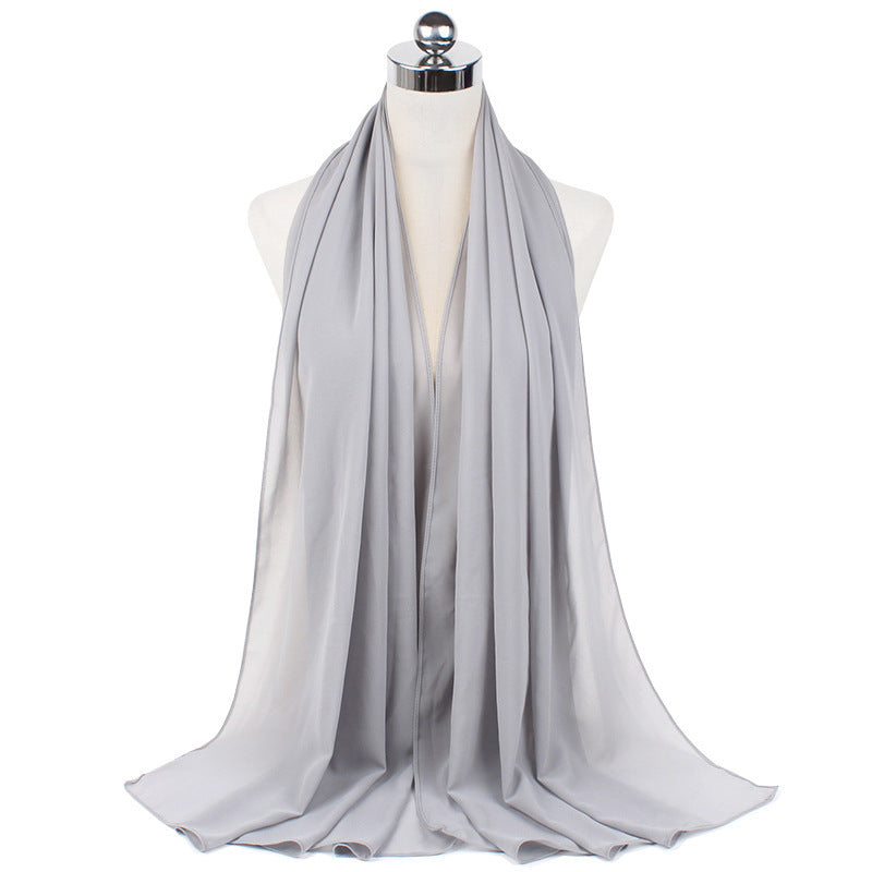 Pearl Chiffon Monochrome Women Scarf