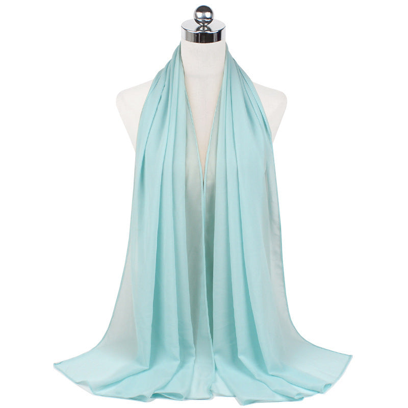 Pearl Chiffon Monochrome Women Scarf