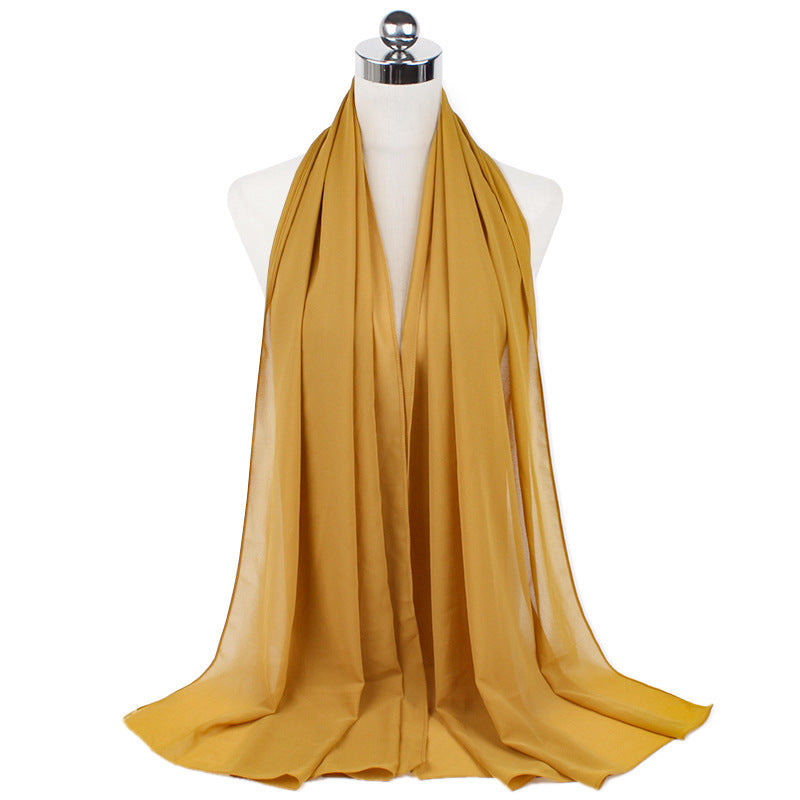 Pearl Chiffon Monochrome Women Scarf