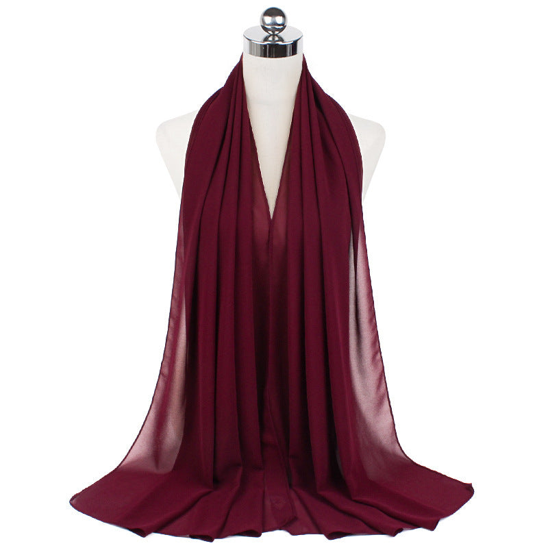 Pearl Chiffon Monochrome Women Scarf