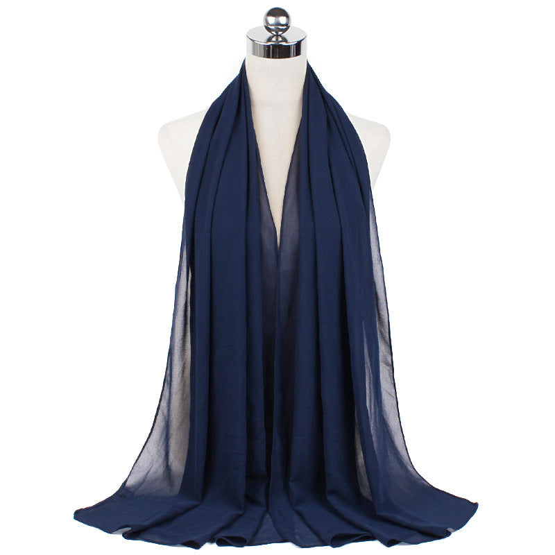 Pearl Chiffon Monochrome Women Scarf