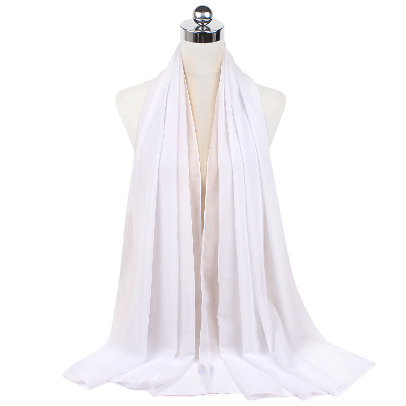 Pearl Chiffon Monochrome Women Scarf