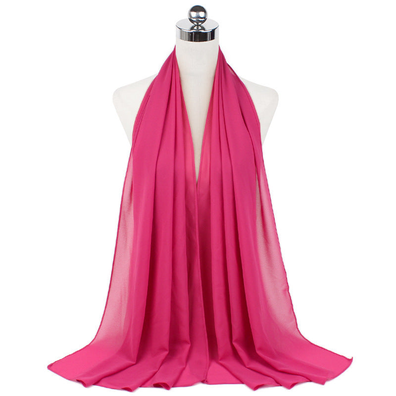 Pearl Chiffon Monochrome Women Scarf
