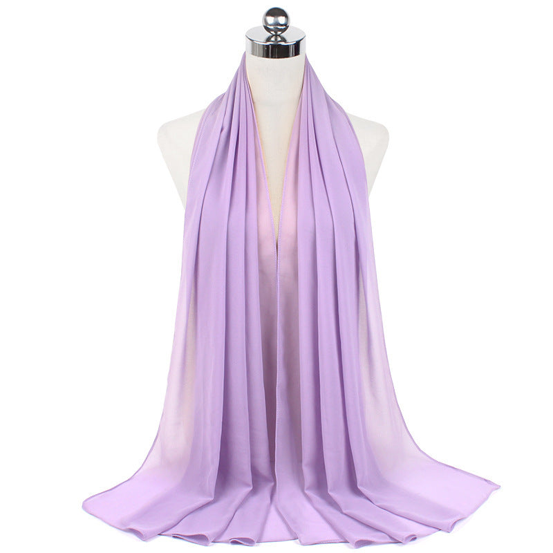 Pearl Chiffon Monochrome Women Scarf