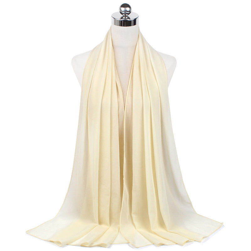 Pearl Chiffon Monochrome Women Scarf