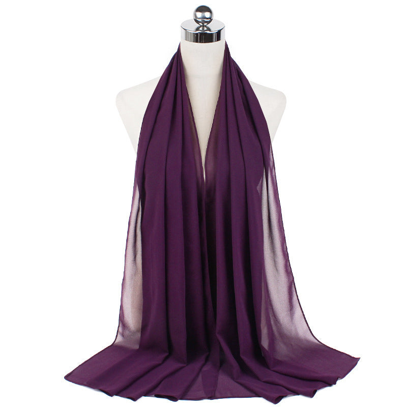 Pearl Chiffon Monochrome Women Scarf
