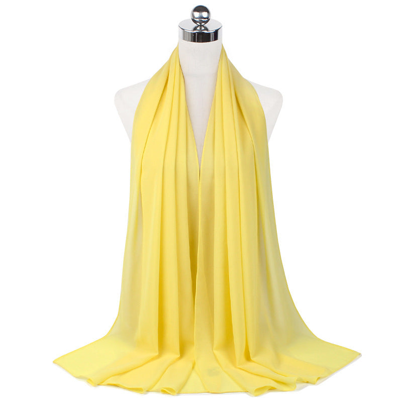Pearl Chiffon Monochrome Women Scarf