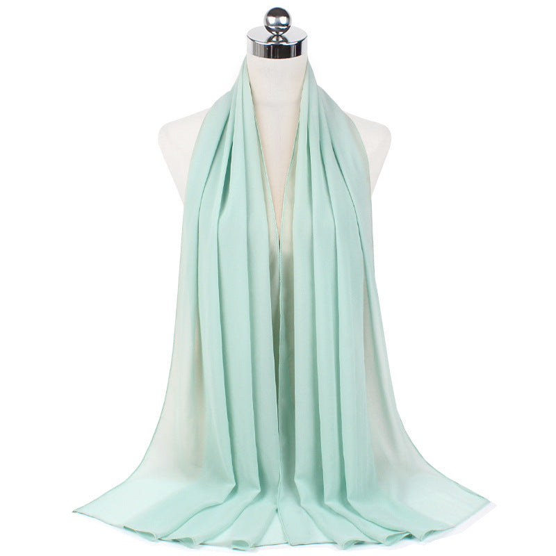 Pearl Chiffon Monochrome Women Scarf