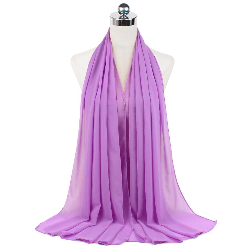 Pearl Chiffon Monochrome Women Scarf