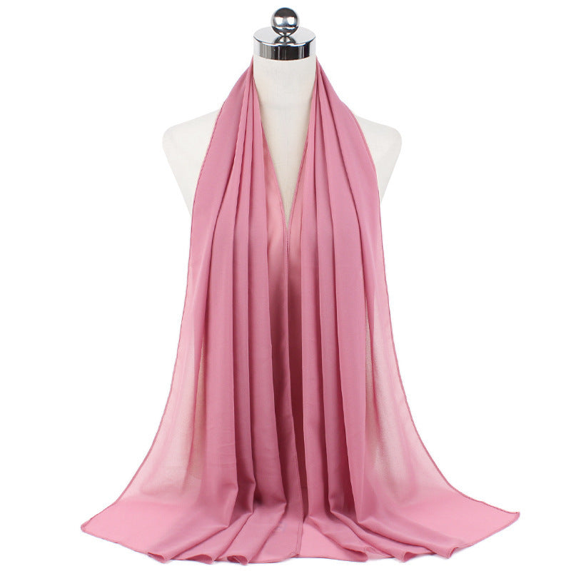 Pearl Chiffon Monochrome Women Scarf