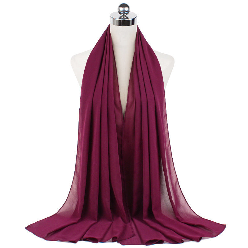 Pearl Chiffon Monochrome Women Scarf