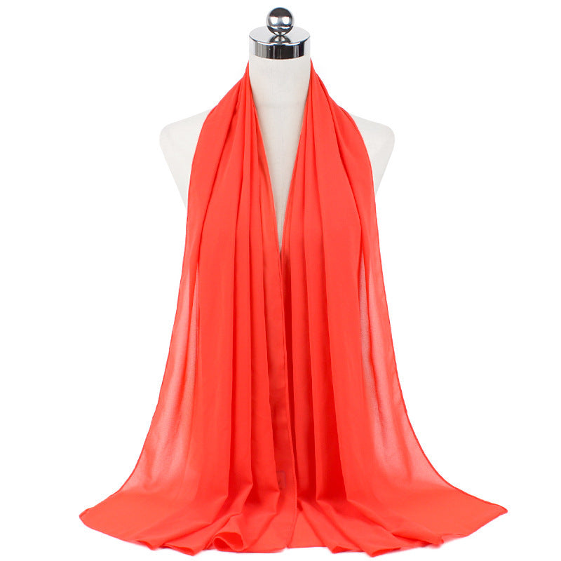 Pearl Chiffon Monochrome Women Scarf