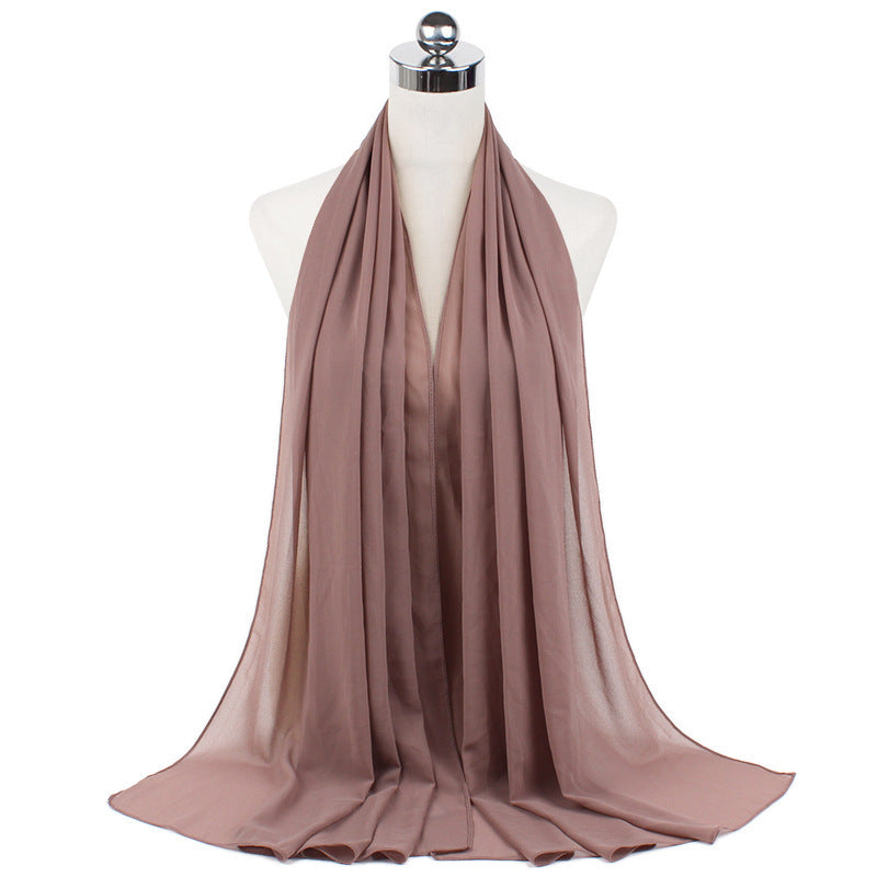 Pearl Chiffon Monochrome Women Scarf