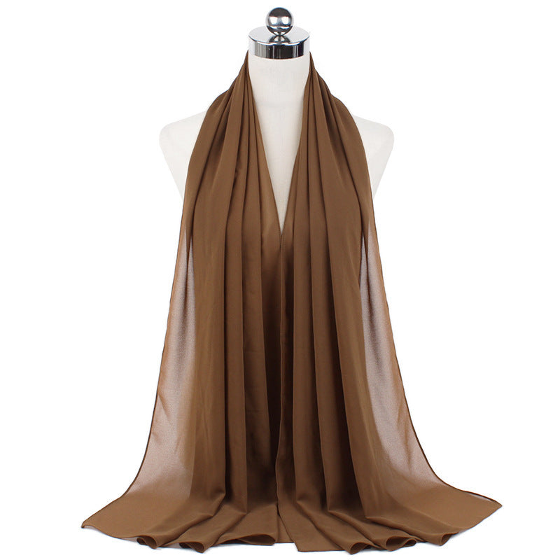 Pearl Chiffon Monochrome Women Scarf
