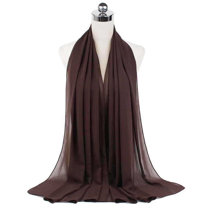 Pearl Chiffon Monochrome Women Scarf