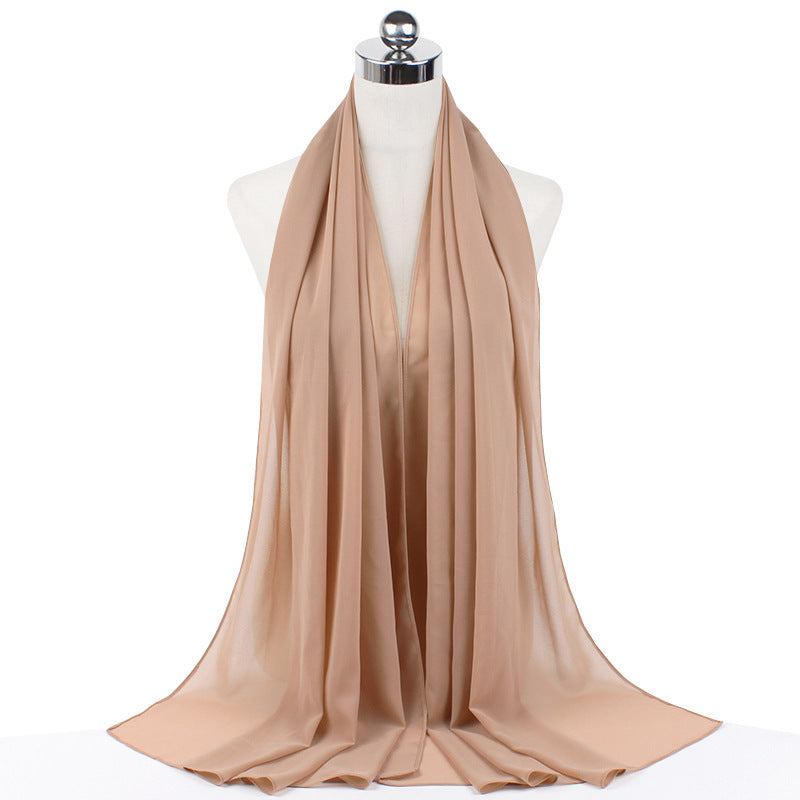 Pearl Chiffon Monochrome Women Scarf