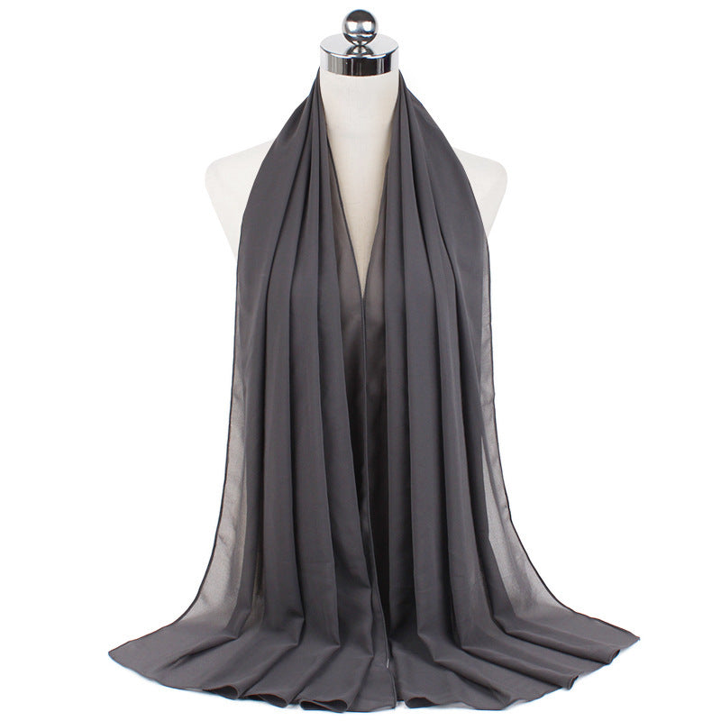 Pearl Chiffon Monochrome Women Scarf