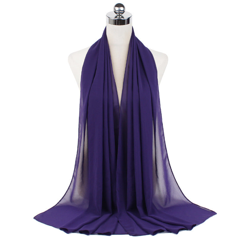 Pearl Chiffon Monochrome Women Scarf