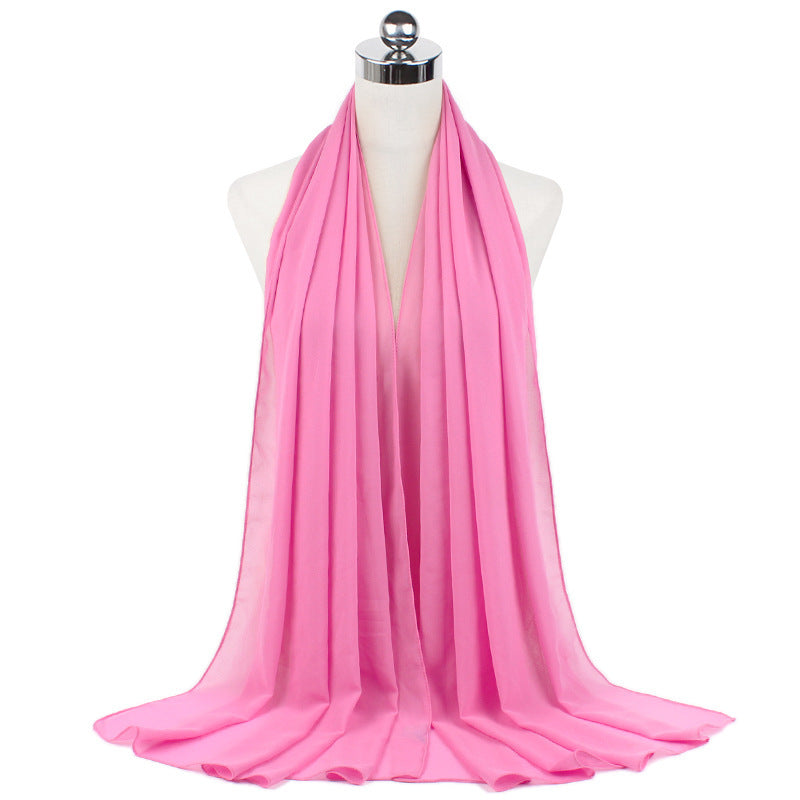 Pearl Chiffon Monochrome Women Scarf