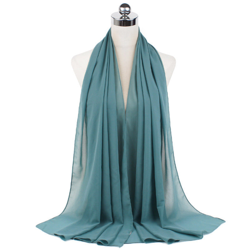 Pearl Chiffon Monochrome Women Scarf