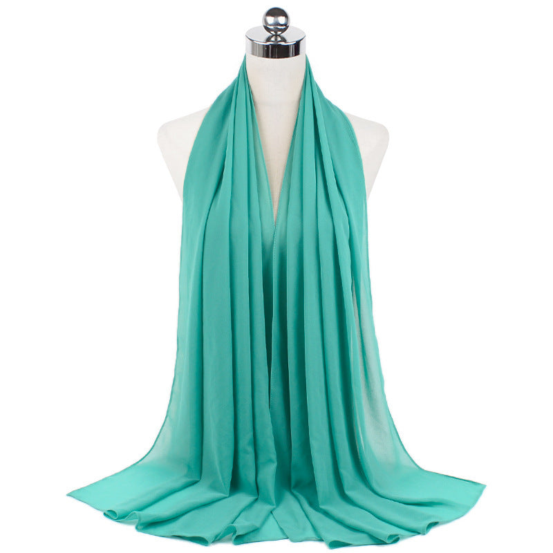 Pearl Chiffon Monochrome Women Scarf