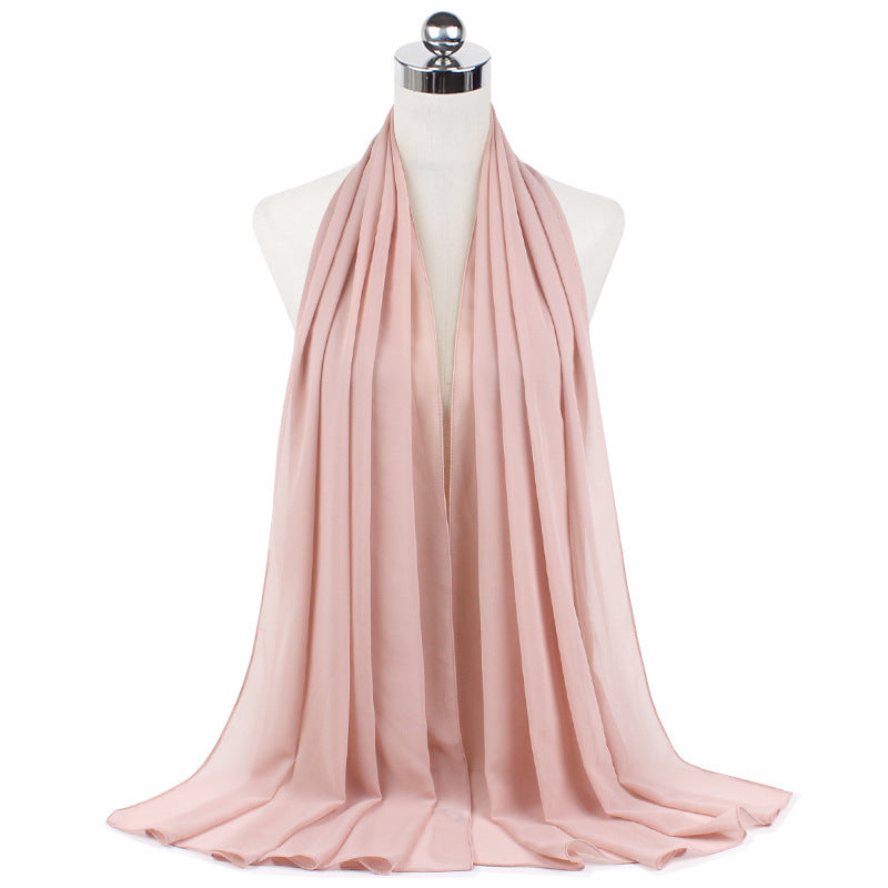 Pearl Chiffon Monochrome Women Scarf