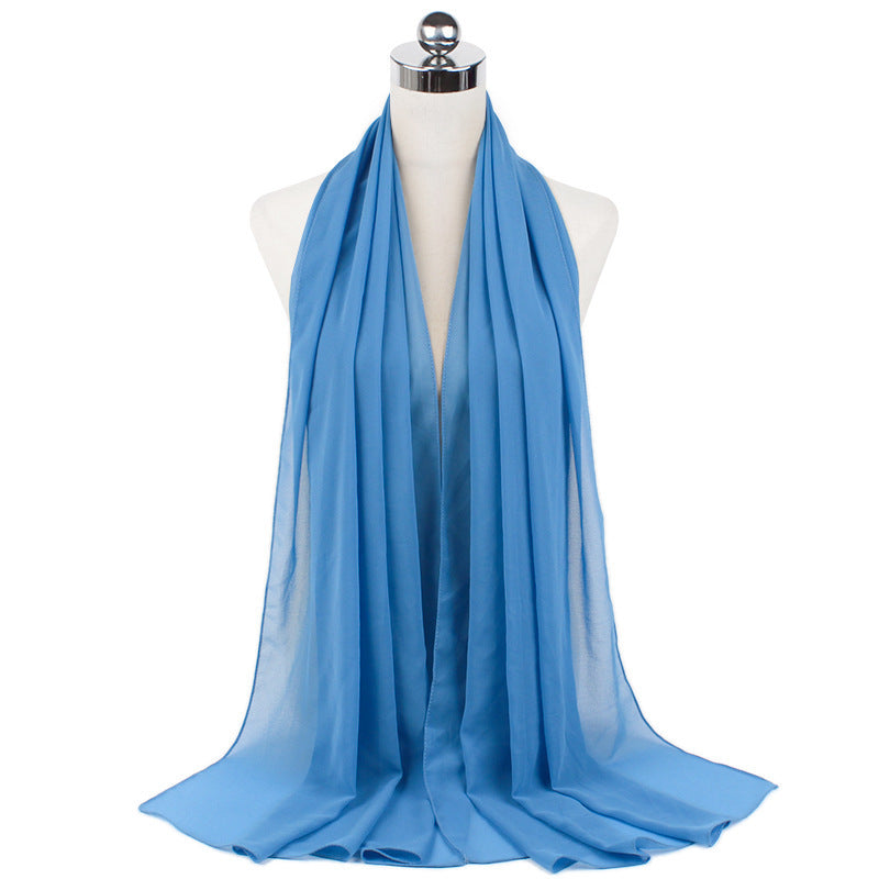 Pearl Chiffon Monochrome Women Scarf