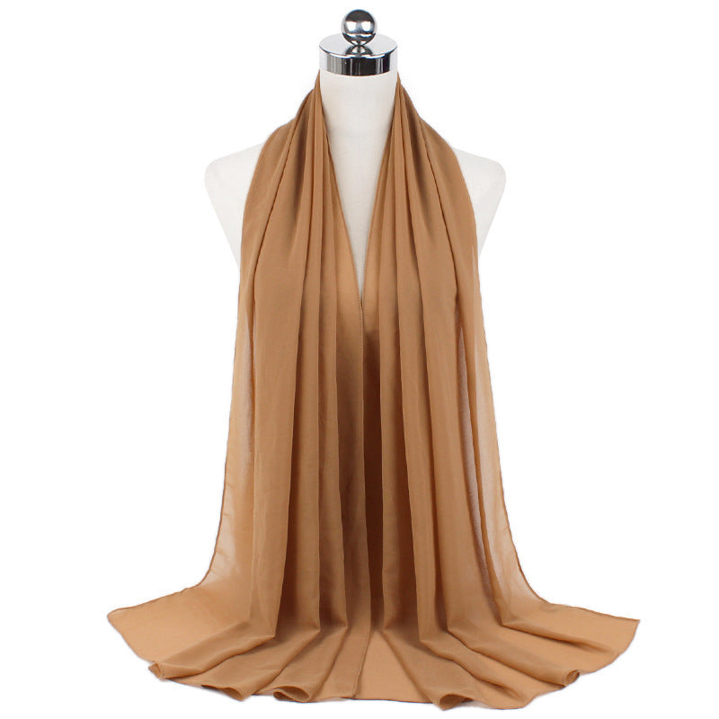 Pearl Chiffon Monochrome Women Scarf