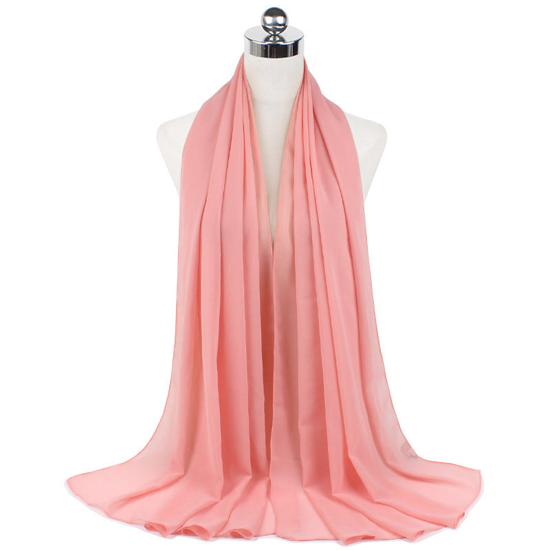 Pearl Chiffon Monochrome Women Scarf
