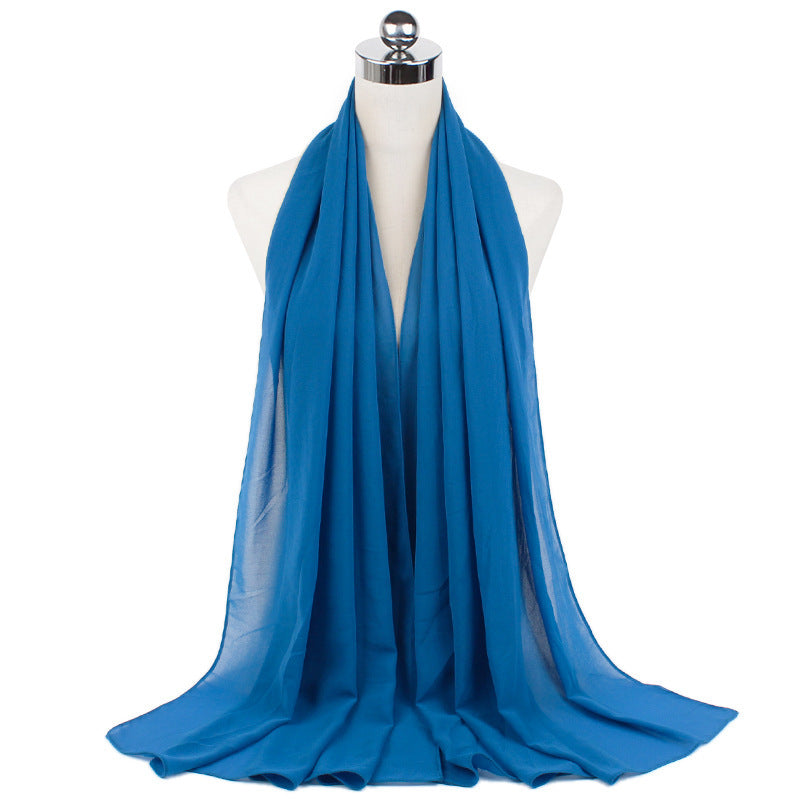 Pearl Chiffon Monochrome Women Scarf