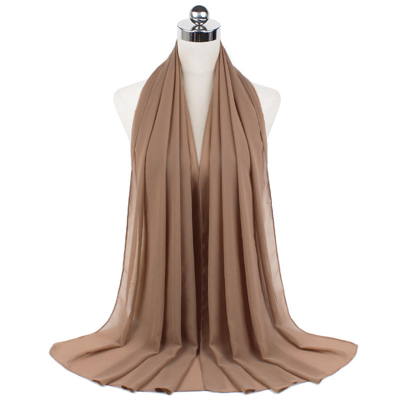 Pearl Chiffon Monochrome Women Scarf