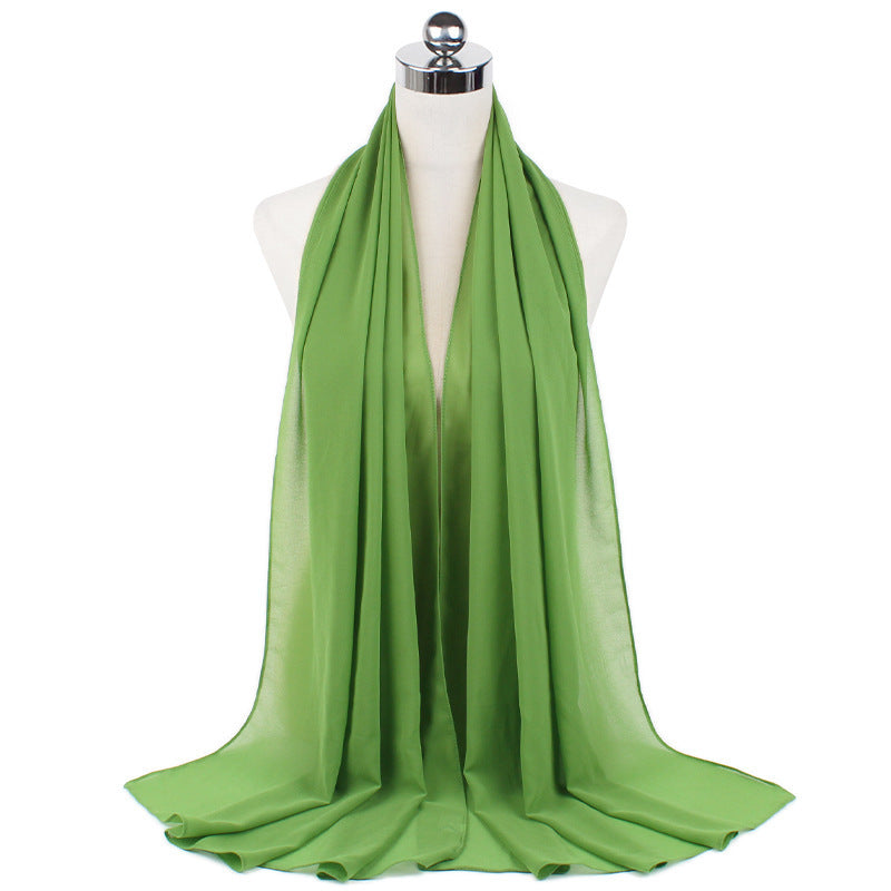 Pearl Chiffon Monochrome Women Scarf