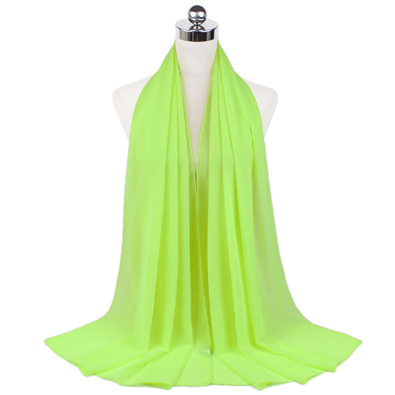 Pearl Chiffon Monochrome Women Scarf