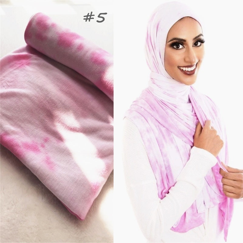 Cotton Modal Tie-Dye Jersey Shawl Scarf Wrap