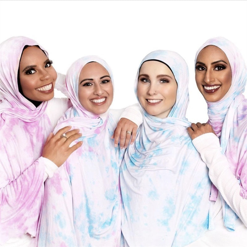 Cotton Modal Tie-Dye Jersey Shawl Scarf Wrap