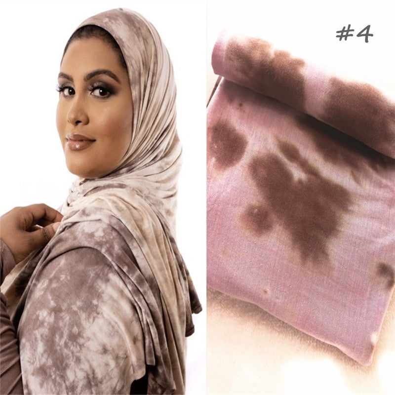 Cotton Modal Tie-Dye Jersey Shawl Scarf Wrap