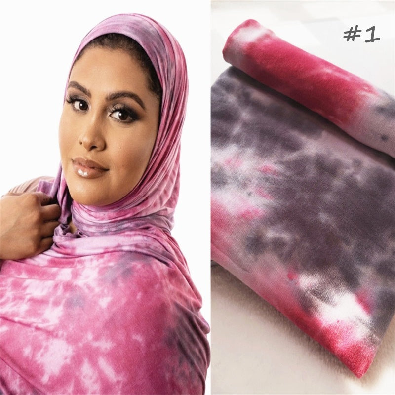 Cotton Modal Tie-Dye Jersey Shawl Scarf Wrap