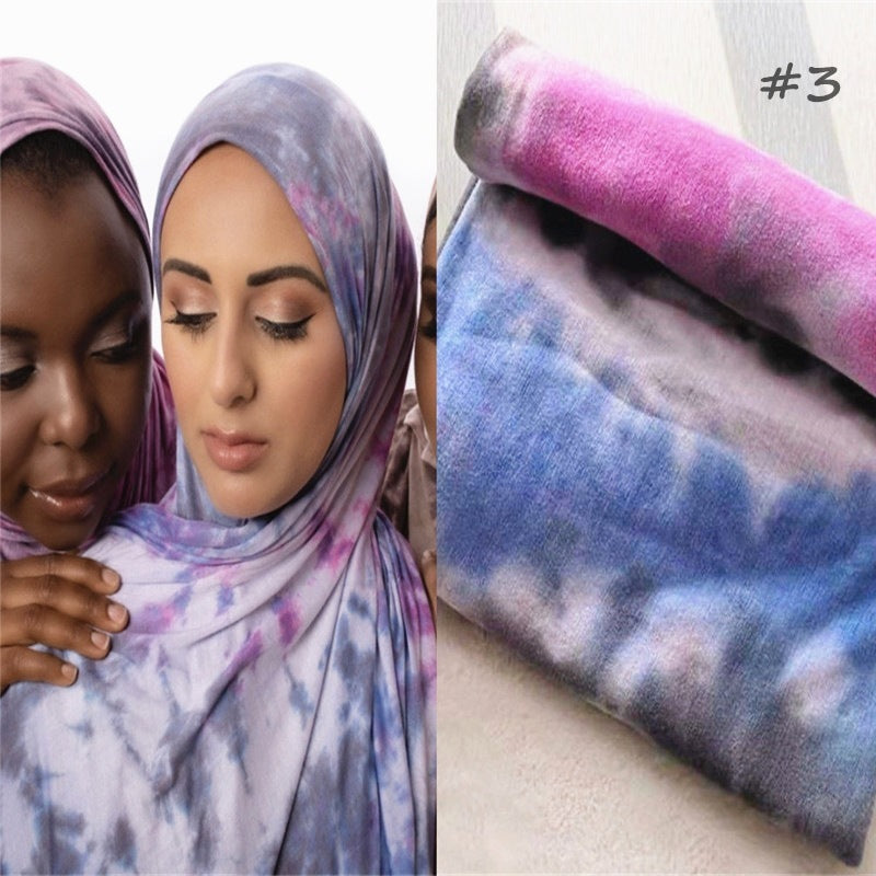 Cotton Modal Tie-Dye Jersey Shawl Scarf Wrap