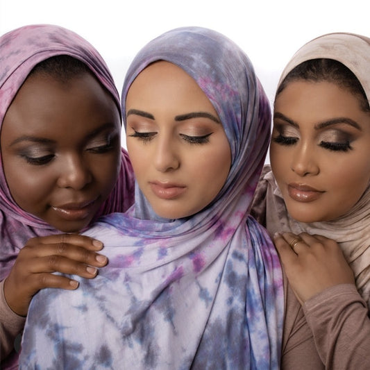 Cotton Modal Tie-Dye Jersey Shawl Scarf Wrap